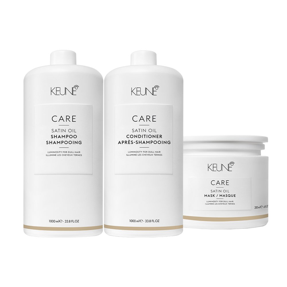 Kit Keune Care Satin Oil Shampoo Condicionador 1L Mascara (3 produtos)