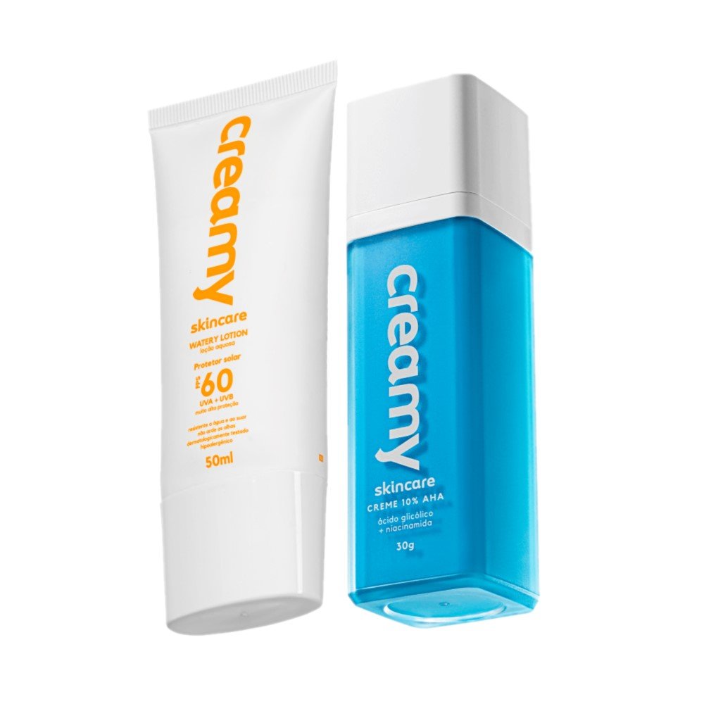 Kit Creamy Skincare Protetor Solar Facial FPS 60 Glicolico (2 produtos) Único 1