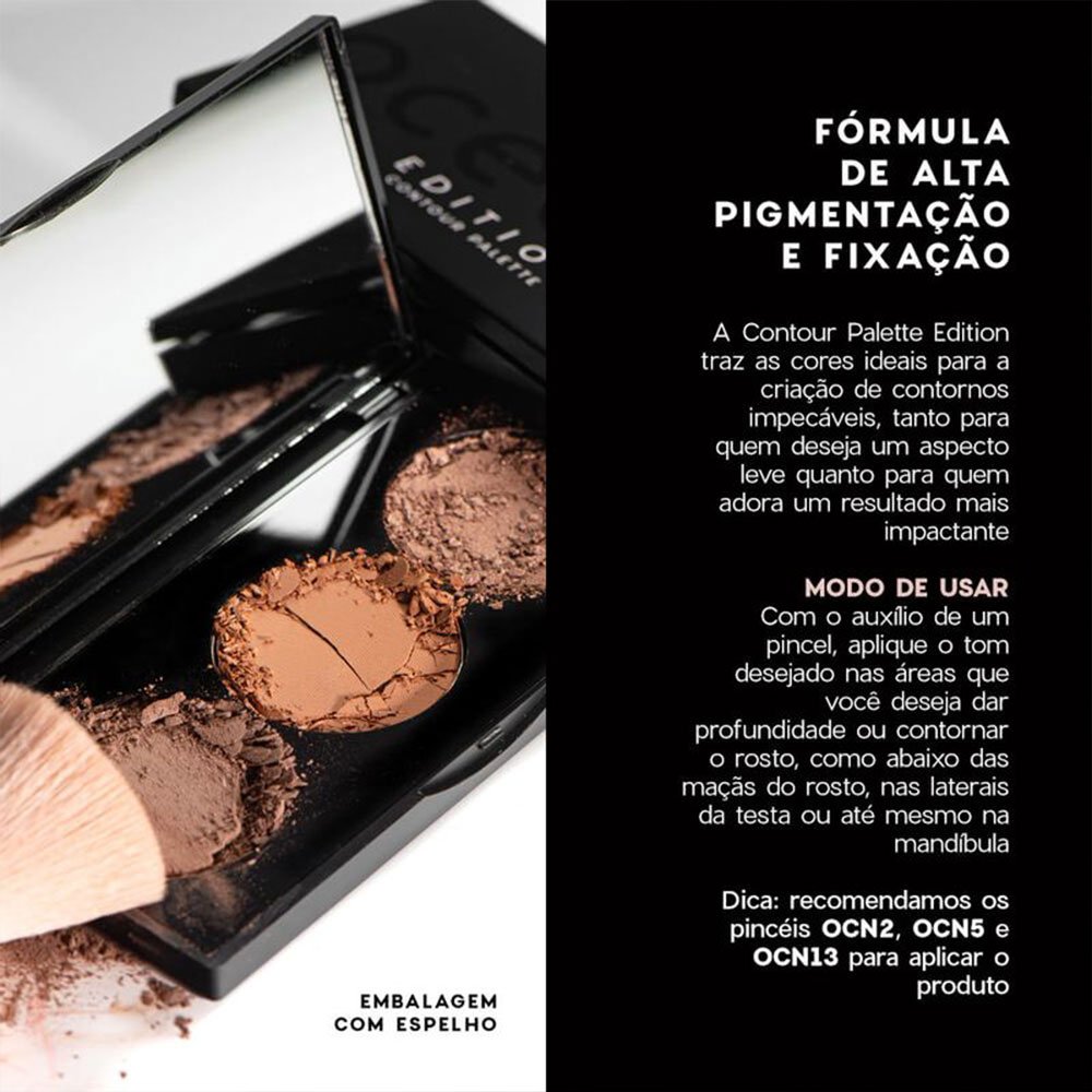 Kit Oceane Edition Paletas Contour & Hightlight + Caneta Line My Eyes e Sombra Night Glam (4 produtos) ÚNICO 4