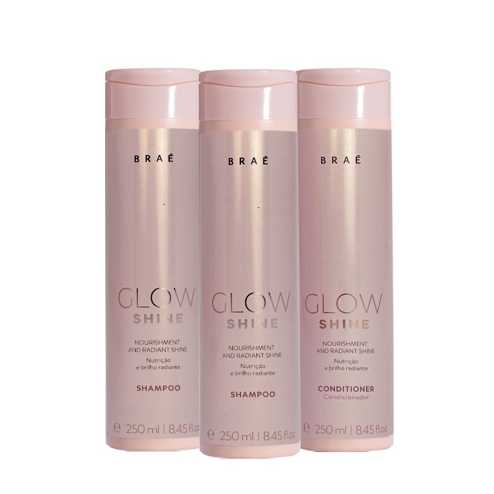 Kit Brae Glow Shine Shampoo Extra (3 Produtos) ÚNICO 1