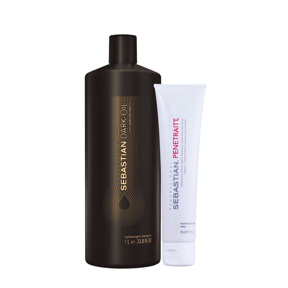 Kit Sebastian Penetraitt Dark Oil Shampoo Litro e Mascara (2 produtos)
