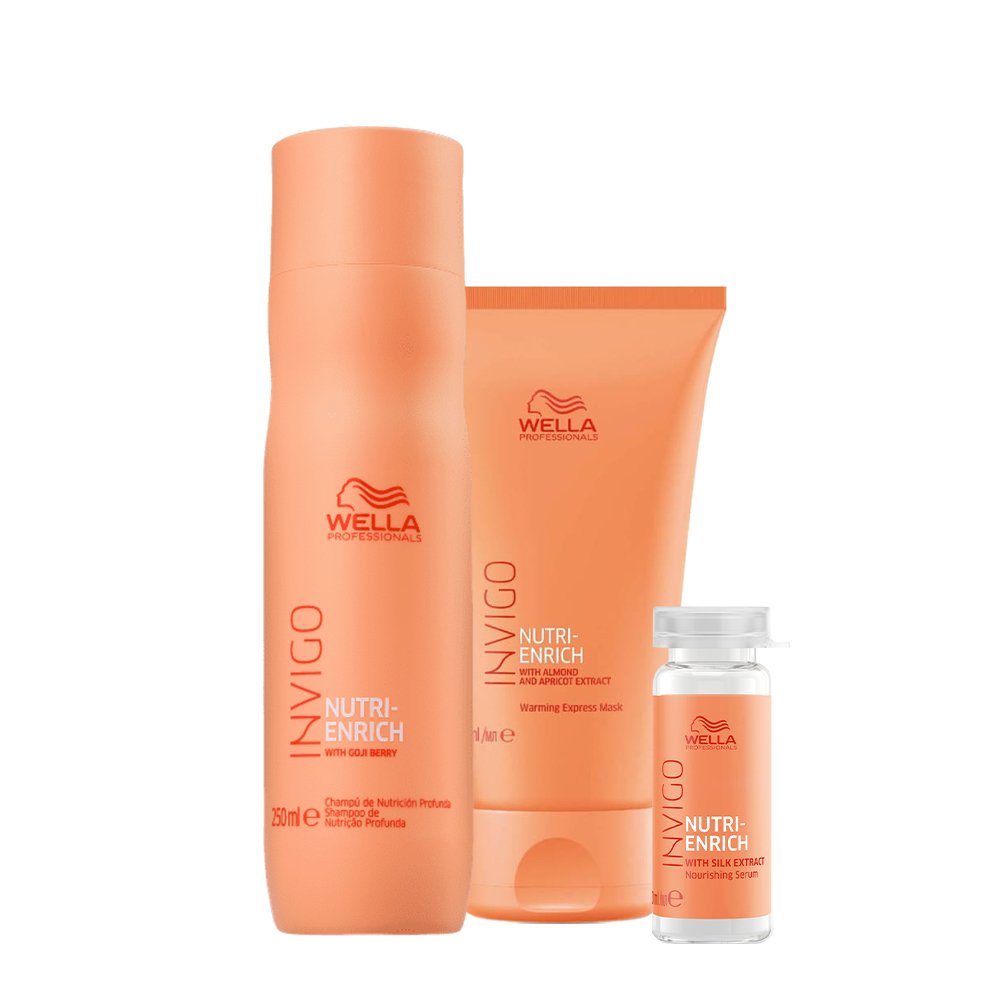 Kit Wella ProfessionalsInvigo NutriEnrich Shampoo Mascara Warming Express e Ampola de Nutricao