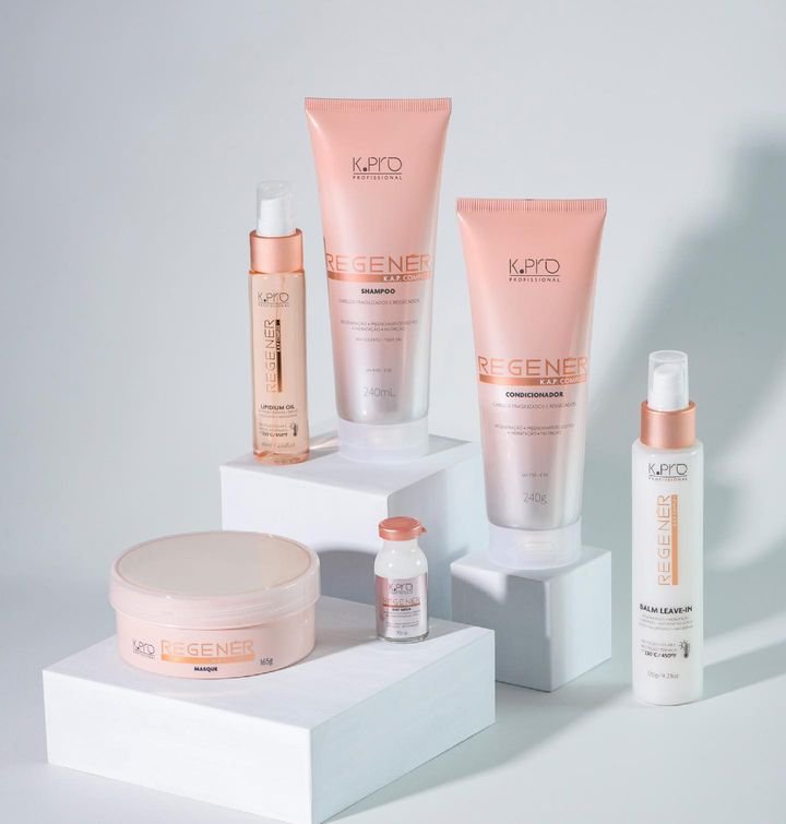 Kit K.Pro Profissional Regener Shampoo Mascara Leave-in Oil Ampola (5 produtos) ÚNICO 5