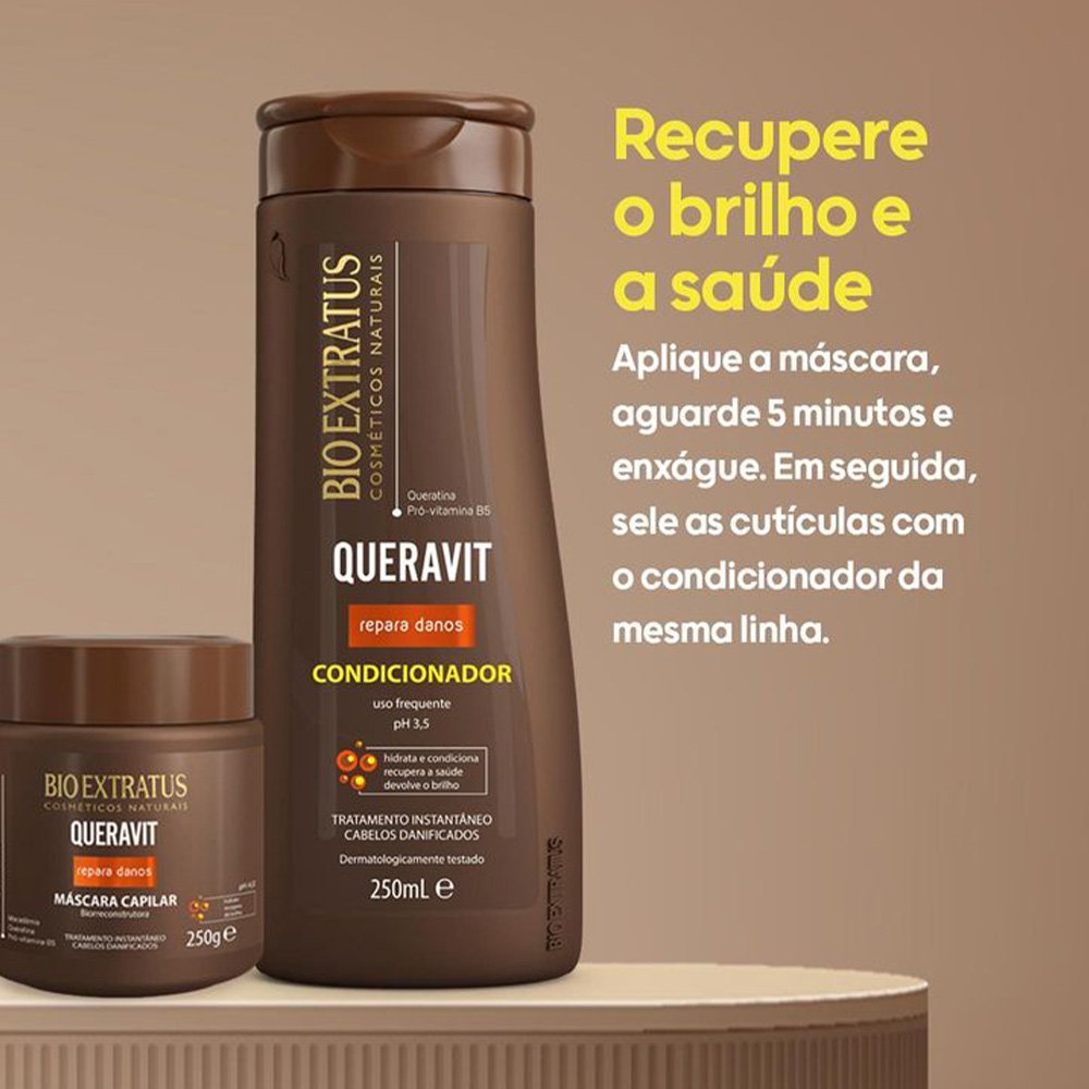Kit Bio Extratus Queravit Mascara Capilar e Mega Spray (2 produtos) ÚNICO 2