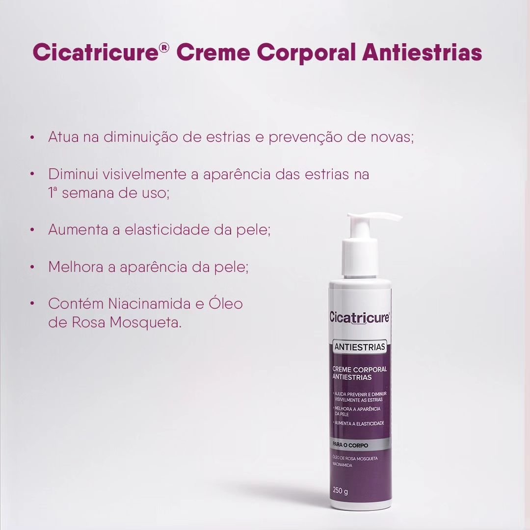 Kit Cicatricure Antiestrias - Creme Corporal 250g (2 unidades) ÚNICO 3