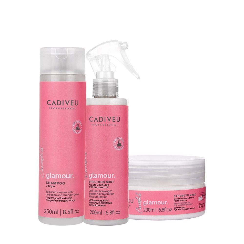 Kit Cadiveu Profissional Essentials Glamour Fluido Shampoo e Mascara (3 produtos) ÚNICO 1