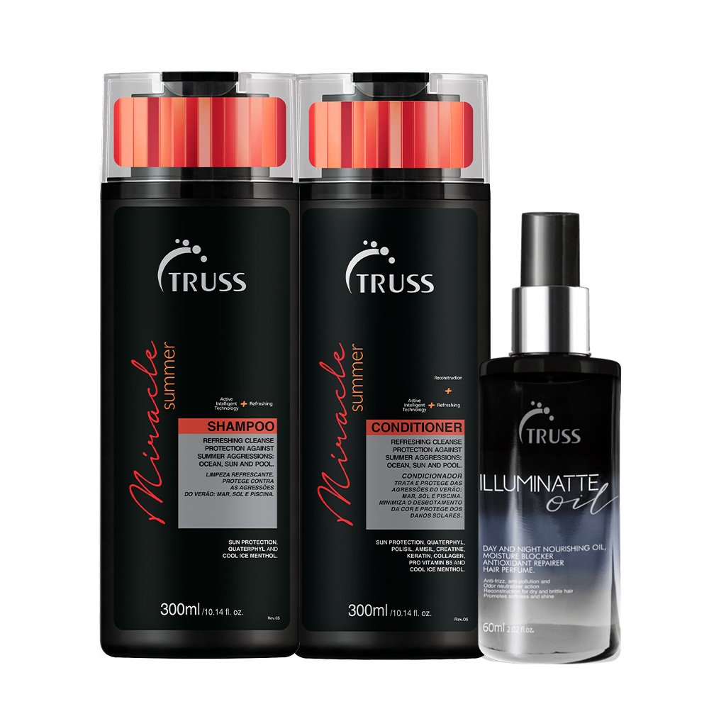 Kit Truss Illuminatte Oil Shampoo e Condicionador Miracle Summer (3 produtos)