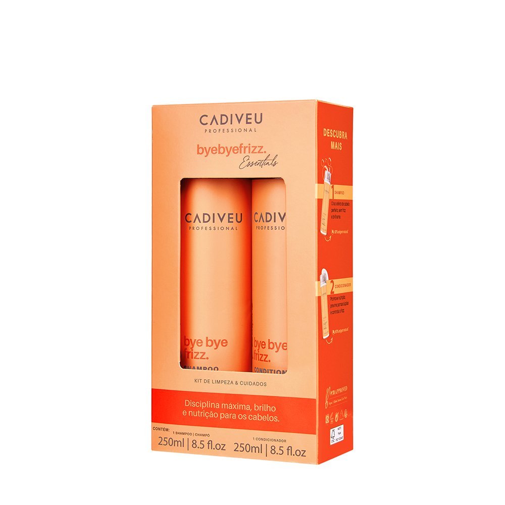 Cadiveu Essentials Bye Bye Frizz Kit de Limpeza Shampoo e Condicionador 250ml (2 produtos) ÚNICO 3