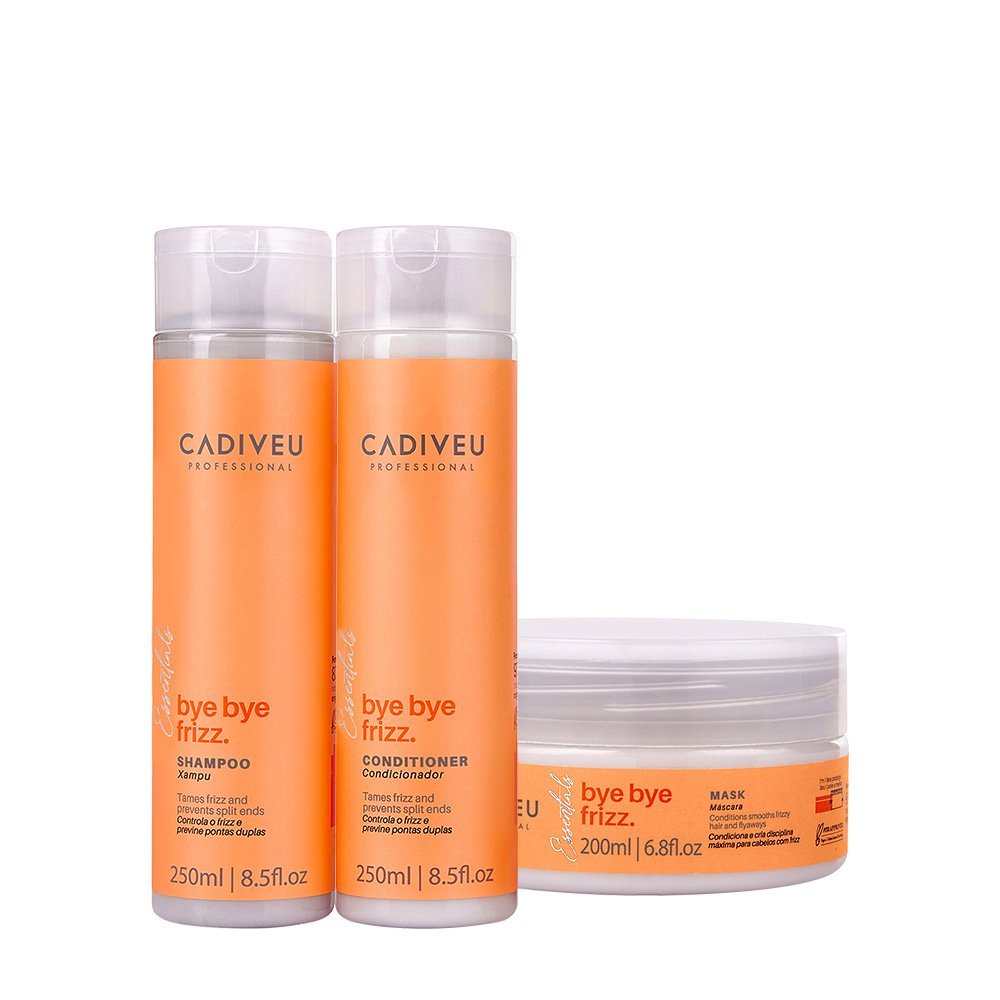 Kit Cadiveu Professional Bye Bye Frizz Shampoo Condicionador e Mascara (3 produtos)