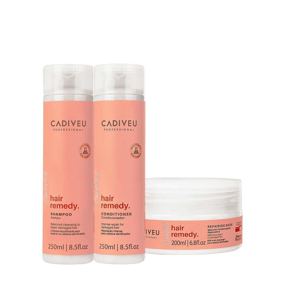 Kit Cadiveu Professional Hair Remedy Shampoo Condicionador e Mascara (3 produtos)