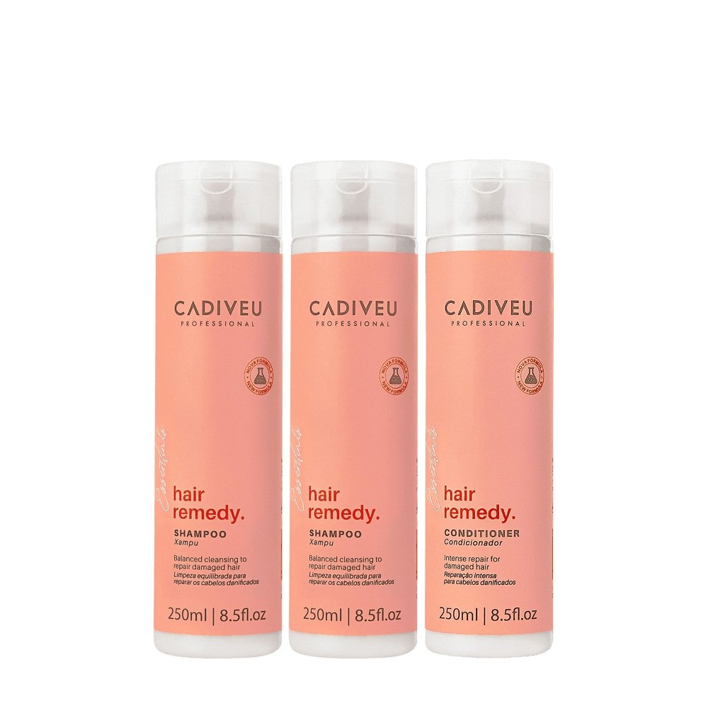 Kit Cadiveu Professional Hair Remedy Shampoo Extra e Condicionador (3 produtos) ÚNICO 1