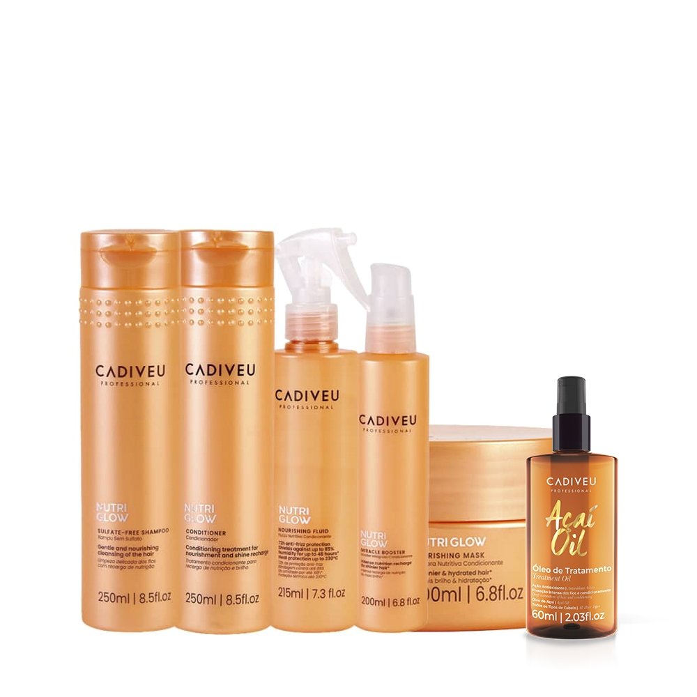 Kit Cadiveu Nutri Glow Completo e Oleo Acai 60ml (6 produtos) ÚNICO 1