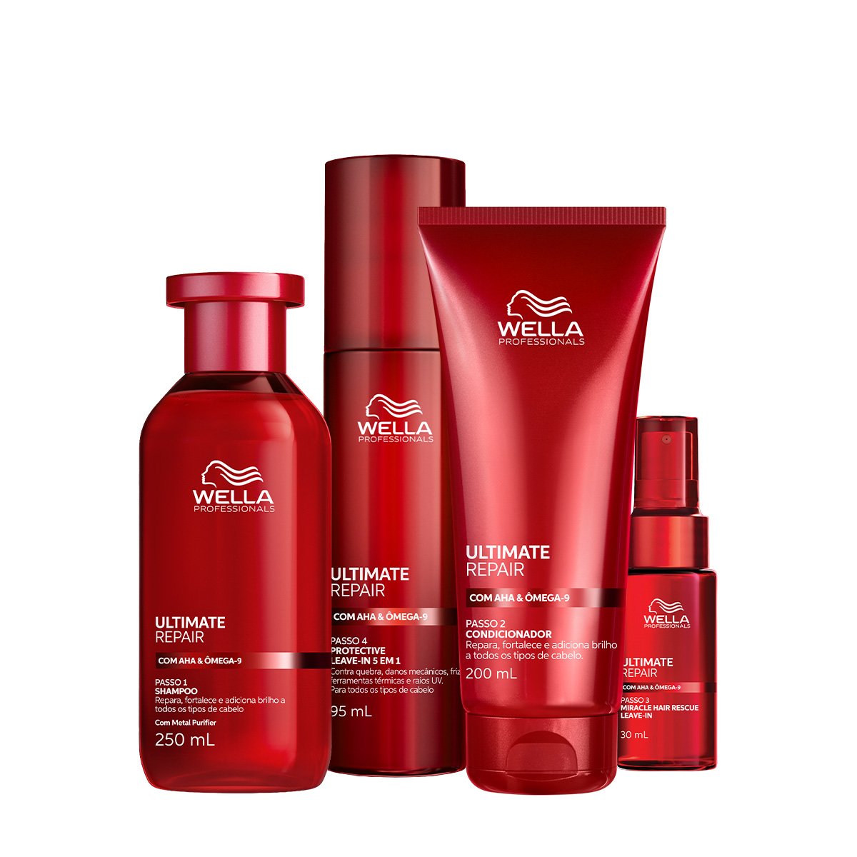 Kit Wella Ultimate Repair - Shampoo Condicionador Leave-in Miracle