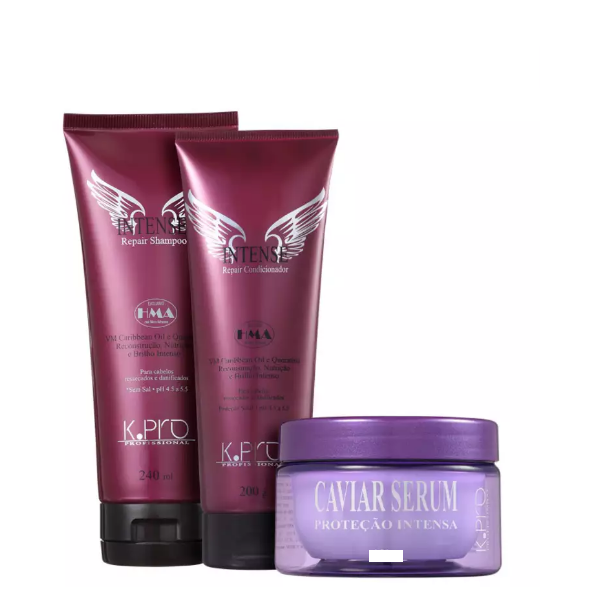 Kit K.Pro Profissional Intense Repair Shampoo Condicionador e Serum Caviar (3 produtos) ÚNICO 1