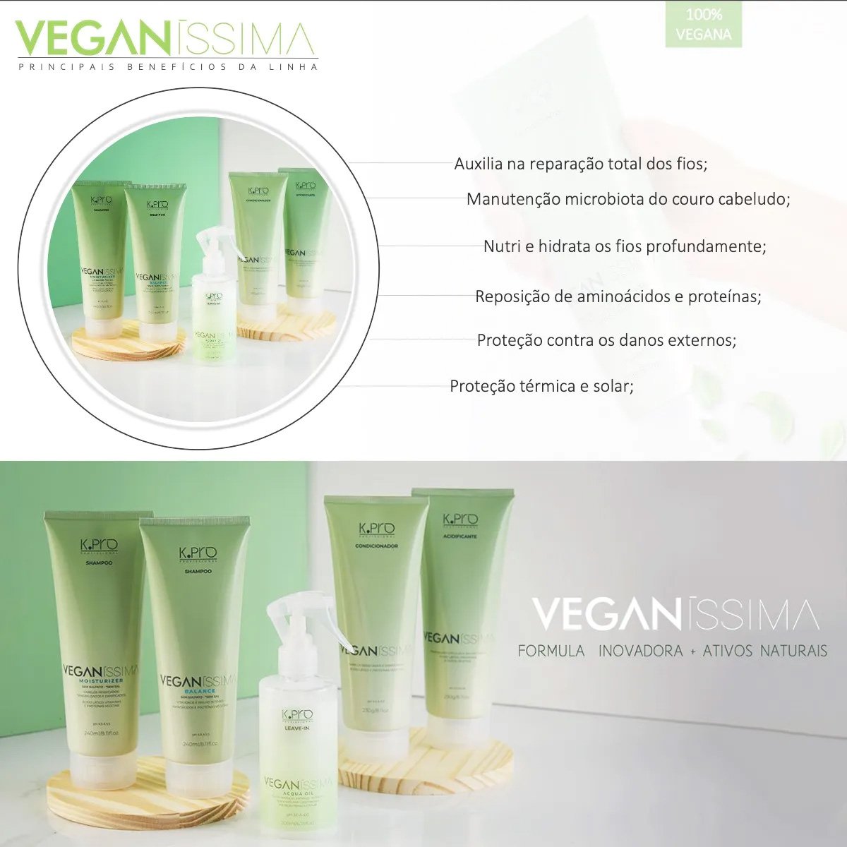 Kit K.Pro Veganissima Acidificante e Acqua Oil Leave-in (2 produtos) ÚNICO 2