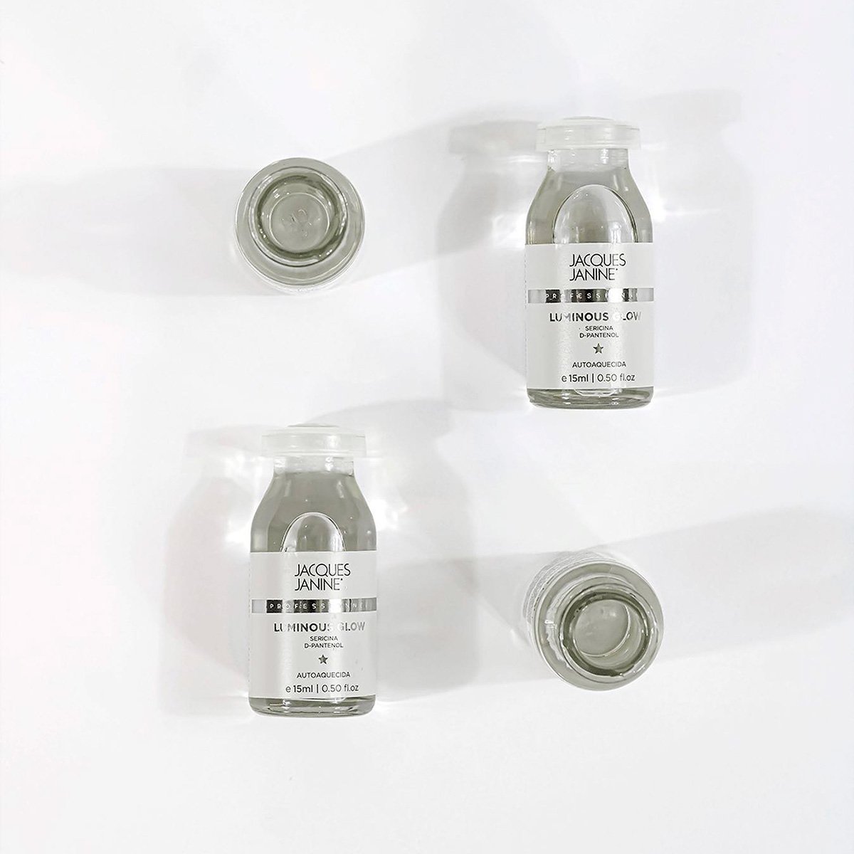 Kit Jacques Janine Luminous Glow Shampoo Condicionador Mascara Spray e Ampola (5 produtos) ÚNICO 5