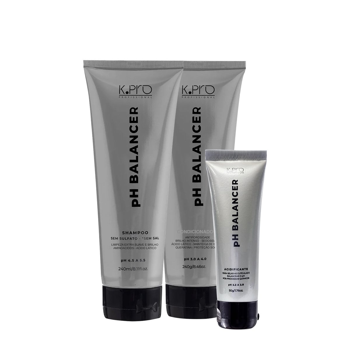 Kit K.Pro pH Balancer Shampoo Condicionador e Acidificante Pequeno (3 produtos) ÚNICO 1