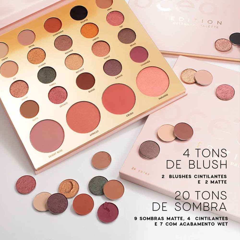 Kit Oceane Edition Celebrate Palette e Eyeshadow Palette 24.1 Cores (2 produtos) Multicores 2