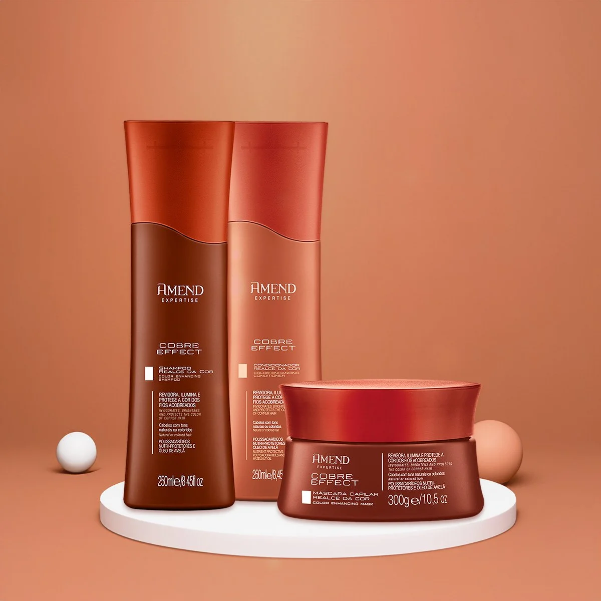 Kit Amend Realce da Cor Cobre Effect Cabelos Iluminados e Fluido Antiumidade (4 Produtos) ÚNICO 2