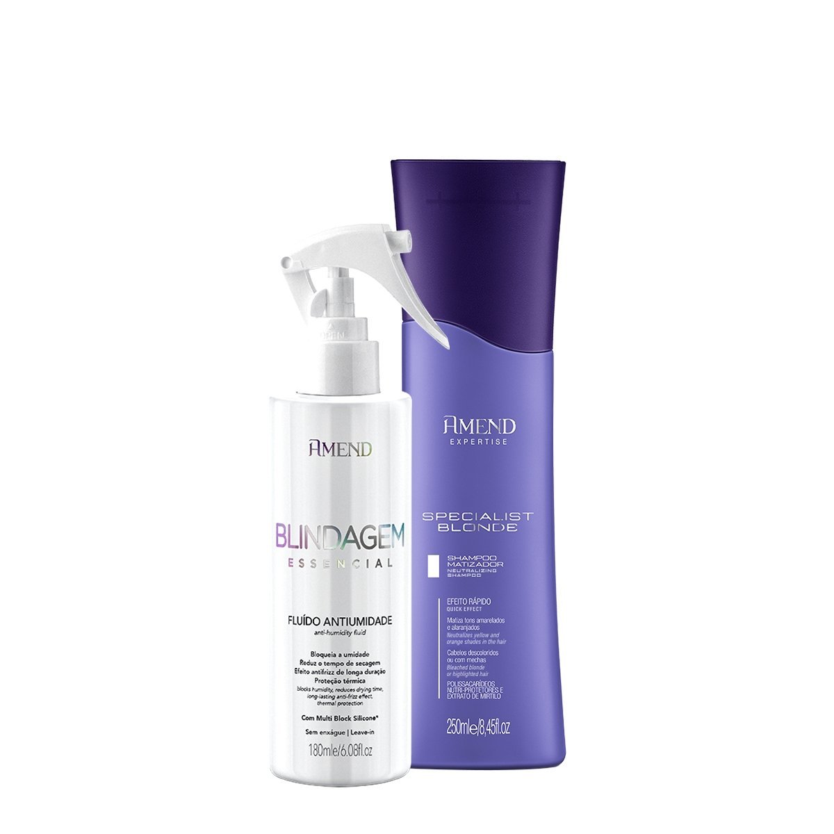 Kit Amend Specialist Blonde Shampoo e Fluido Antiumidade (2 produtos)