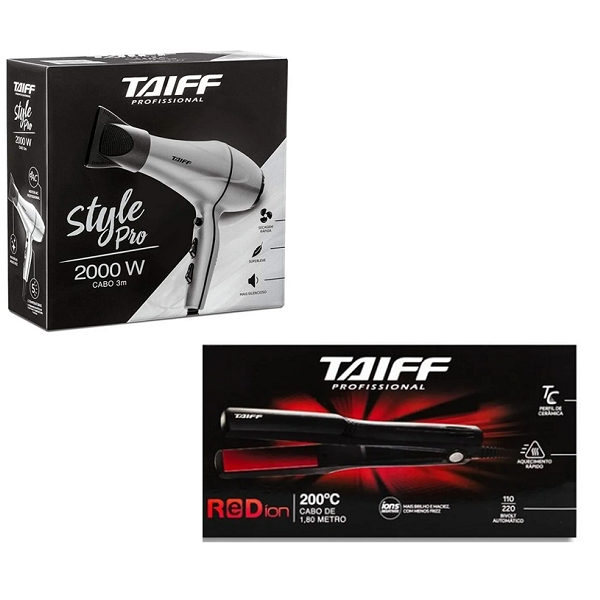 Taiff Secador Style Pro 2000W 110V+Chapinha Elegance Red Ion 200 Bivolt Bivolt 1