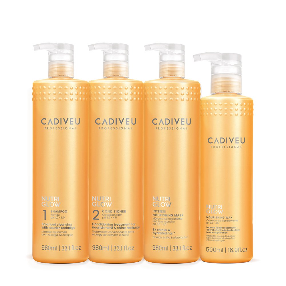 Kit Cadiveu Professional Nutri Glow Shampoo Condicionador Mascara e Cera Nutritiva (4 produtos) ÚNICO 1
