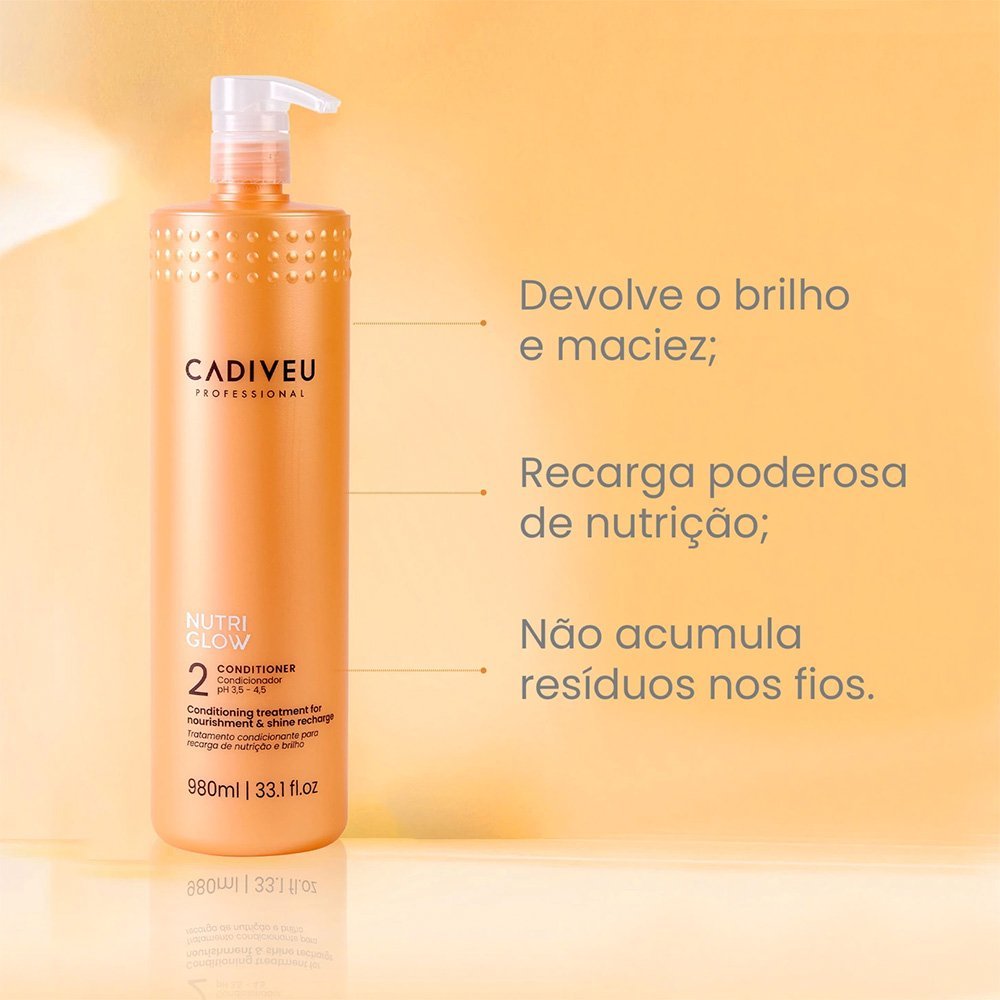 Kit Cadiveu Professional Nutri Glow Shampoo Condicionador Mascara e Cera Nutritiva (4 produtos) ÚNICO 5