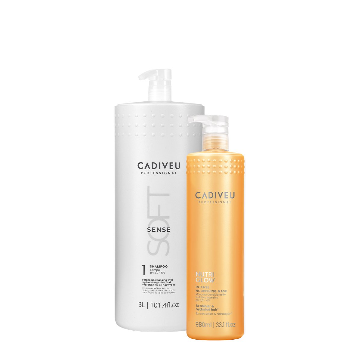 Kit Cadiveu Professional Soft Sense Shampoo e Nutri Glow Mascara (2 produtos) ÚNICO 1