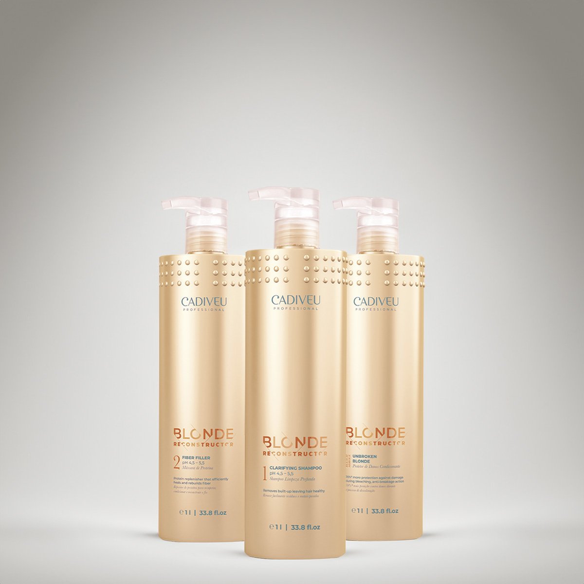 Kit Cadiveu Professional Blonde Reconstructor Shampoo Condicionador Mascara Ox 20v Buriti Mechas e Acai Oil (6 produtos) ÚNICO 2