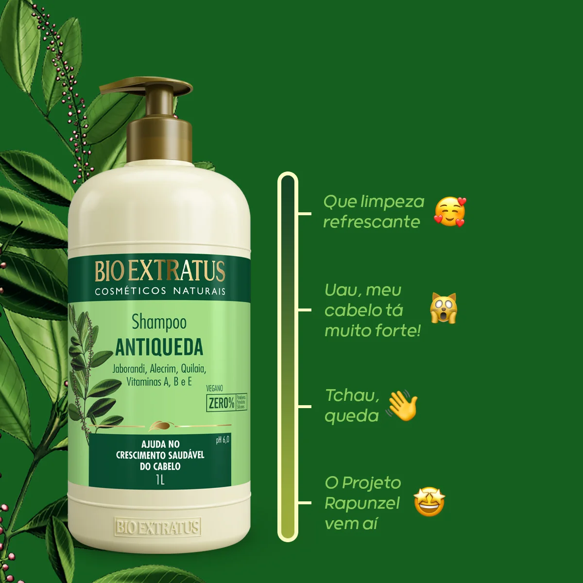 Kit Bio Extratus Jaborandi Antiqueda Shampoo Litro Condicionador Mascara e Finalizador (4 produtos) ÚNICO 2