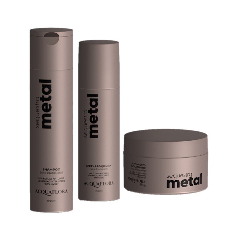Kit Acquaflora Sequestra Metal Pre + Shampoo + Tratamento (3 produtos) ÚNICO 1