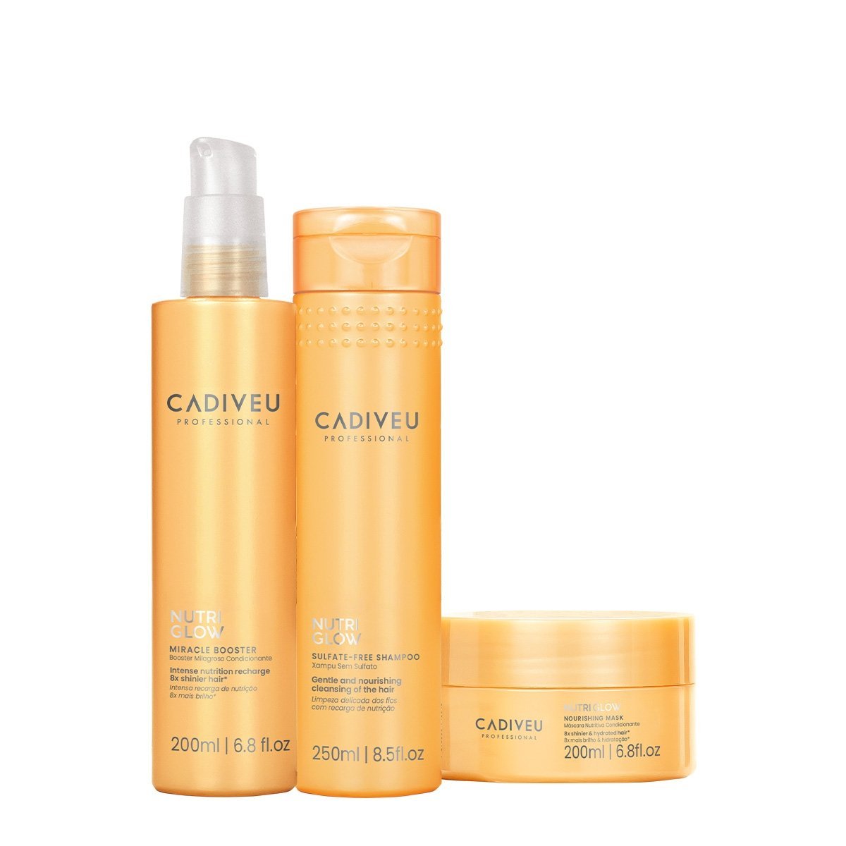 Kit Cadiveu Professional Nutri Glow Booster Shampoo Mascara e Pre-Shampoo (3 produtos) ÚNICO 1