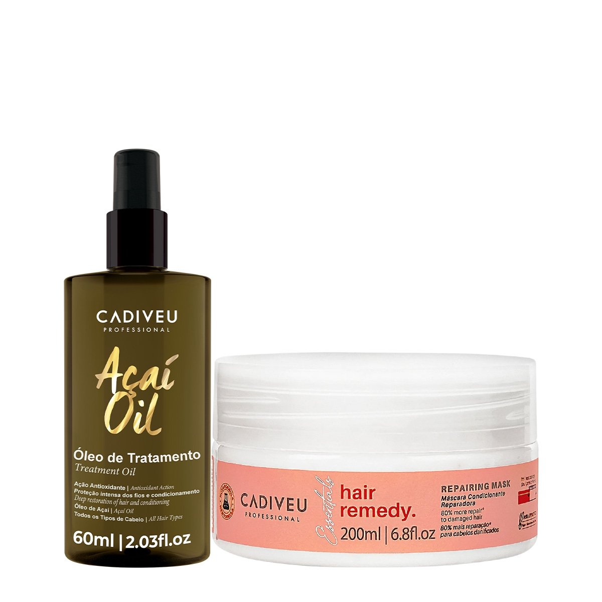 Kit Cadiveu Professional Essentials Hair Remedy Mascara e Acai Oil 60 (2 produtos) ÚNICO 1