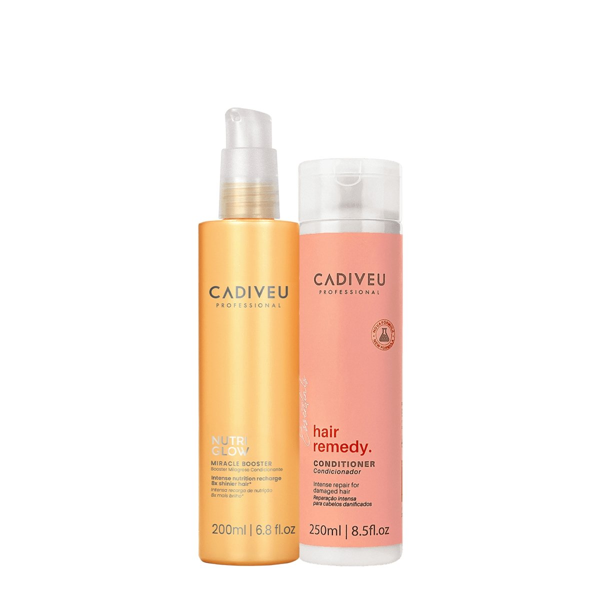 Kit Cadiveu Essentials Hair Remedy Shampoo e Nutri Glow Booster (2 produtos) ÚNICO 1