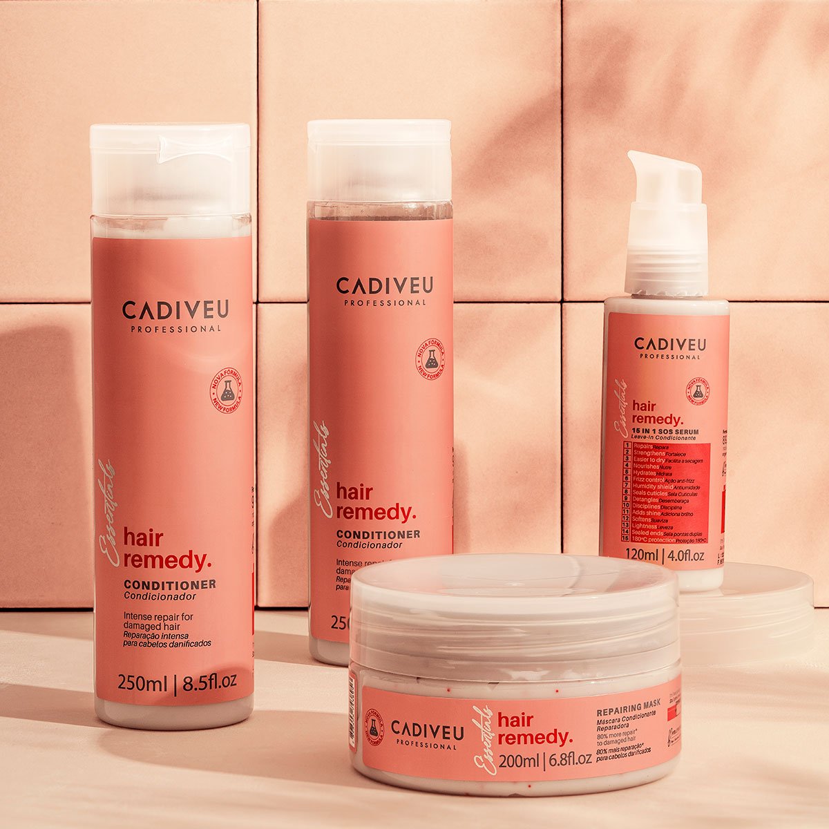 Kit Cadiveu Essentials Hair Remedy Condicionador e Nutri Glow Booster (2 produtos) ÚNICO 3