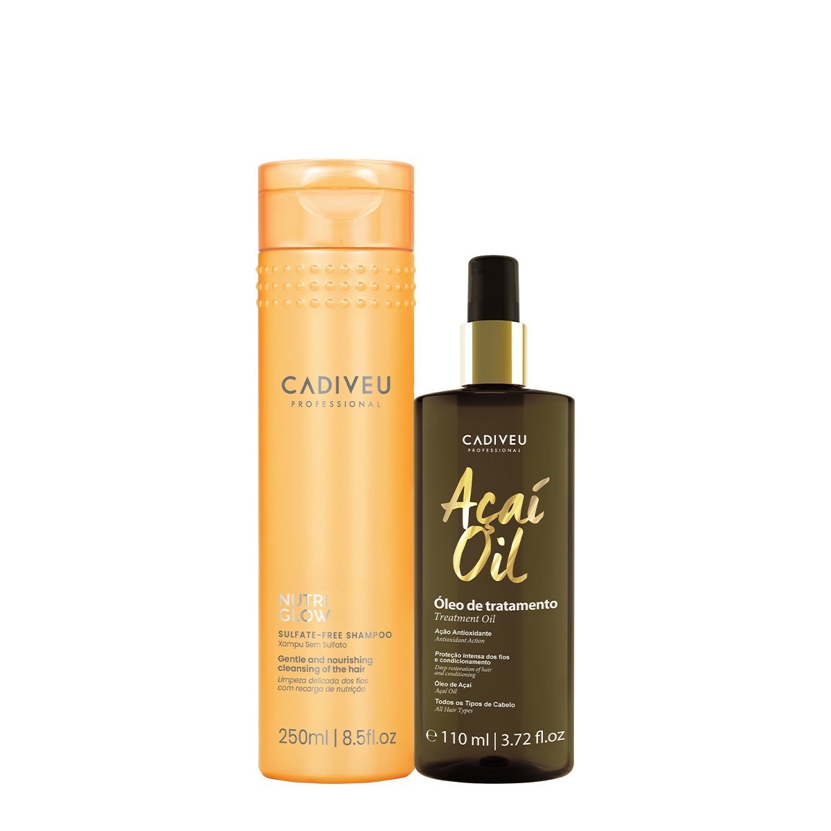 Kit Cadiveu Professional Nutri Glow  Shampoo e Acai Oil 110 (2 produtos)