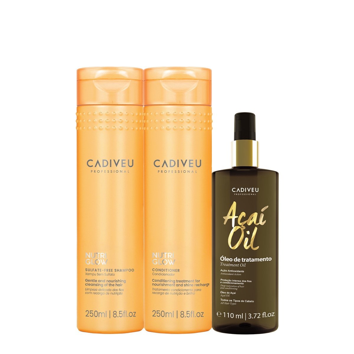Kit Cadiveu Professional Nutri Glow Duo P e Acai Oil 110 (3 produtos)