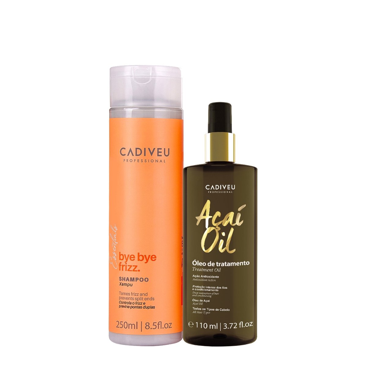 Kit Cadiveu Professional Essentials Bye Bye Frizz Shampoo e Acai Oil 110 (2 produtos) ÚNICO 1