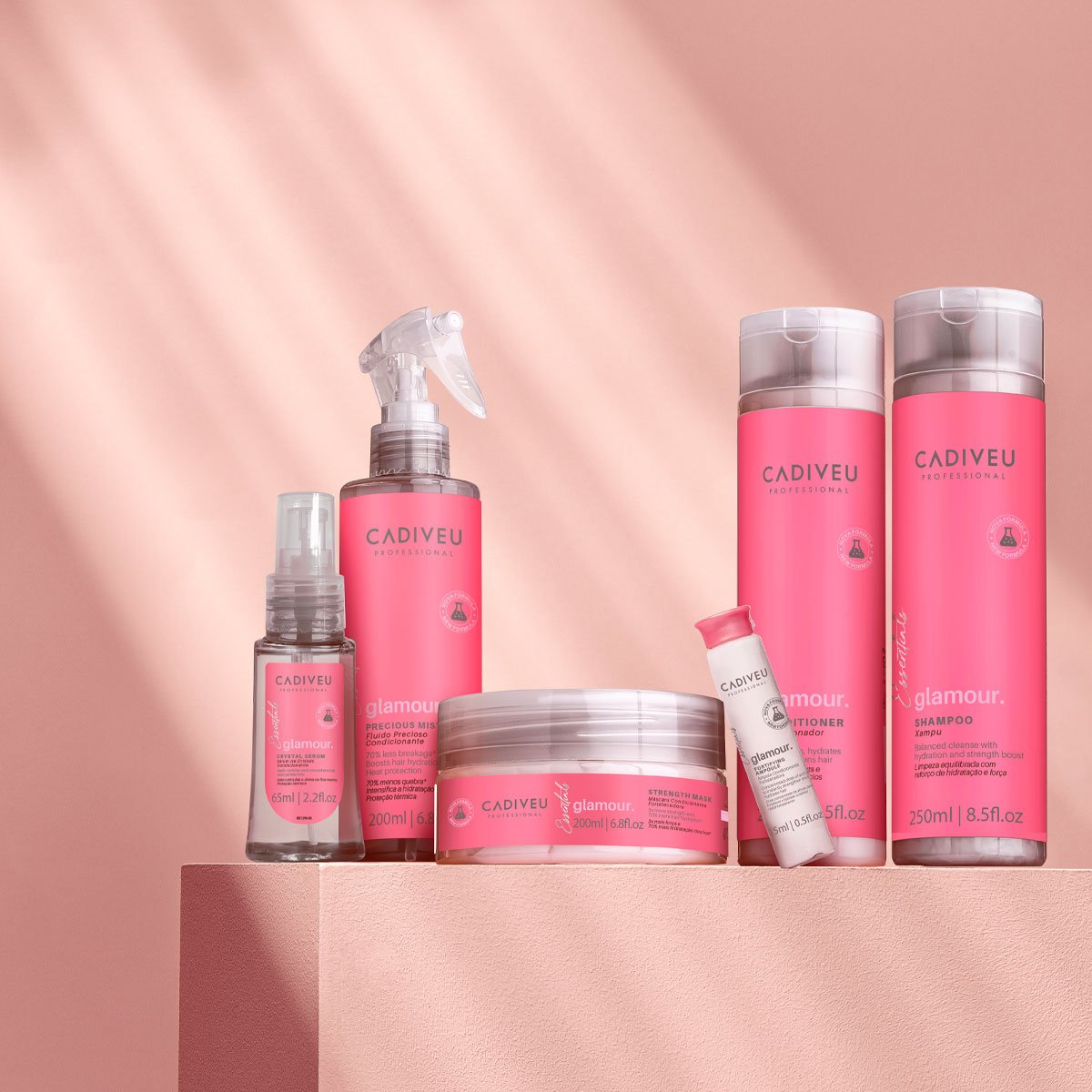 Kit Cadiveu Professional Essentials Glamour Shampoo Fluido Serum e Acai Oil 110 (4 produtos) ÚNICO 2