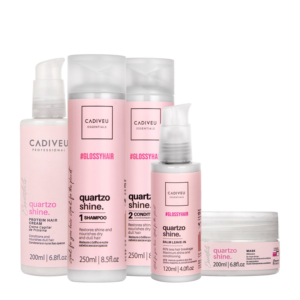 Kit Cadiveu Professional Quartzo Shine Shampoo Condicionador Balm