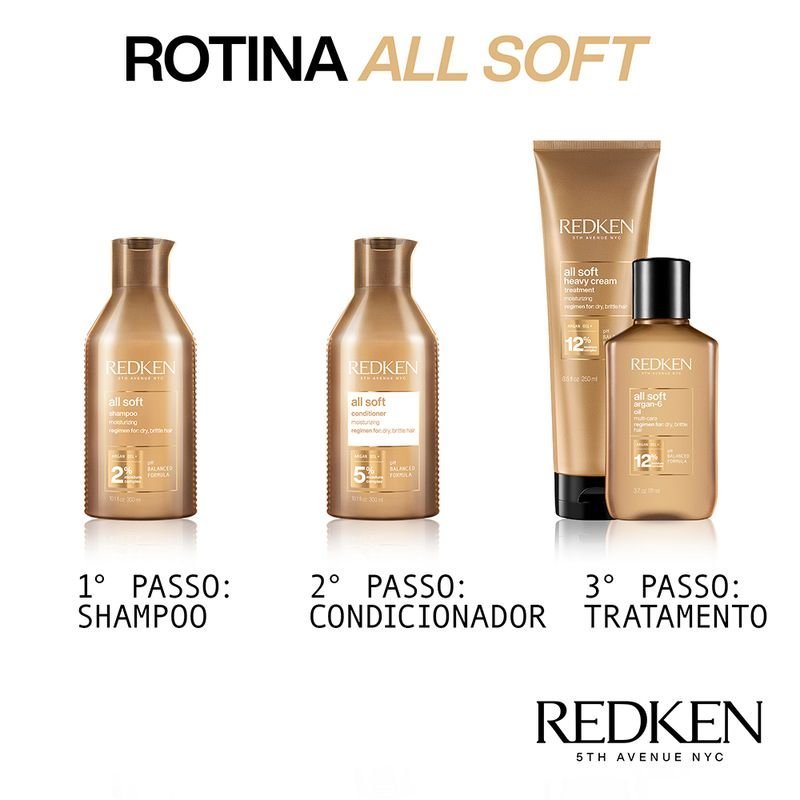 Kit Redken All Soft Shampoo Extra e Condicioandor (3 produtos) ÚNICO 5