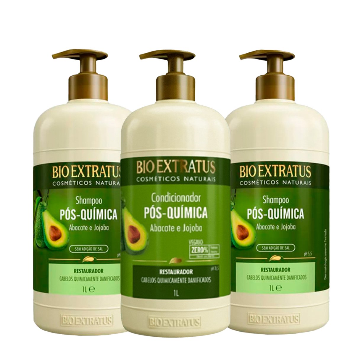 Kit Bio Extratus Pos-Quimica Shampoo Extra e Condicionador (3 produtos)
