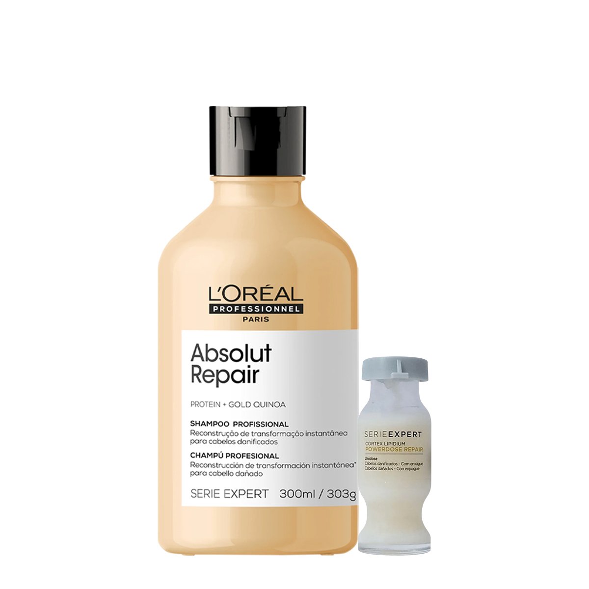 Kit LOreal Professionnel Serie Expert Absolut Repair Gold Quinoa Shampoo e Power Repair (2 produtos)