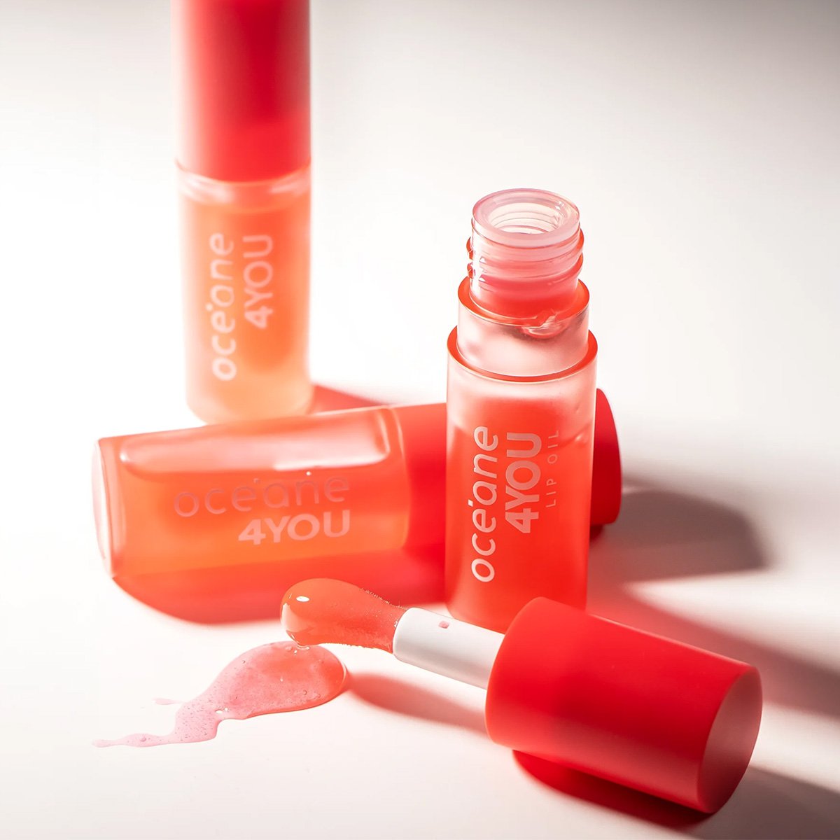 Kit Oceane 4you Lip Oil Coral Pink Blush Cremoso e Shine Nude Lapis para Olhos (3 produtos) ÚNICO 3