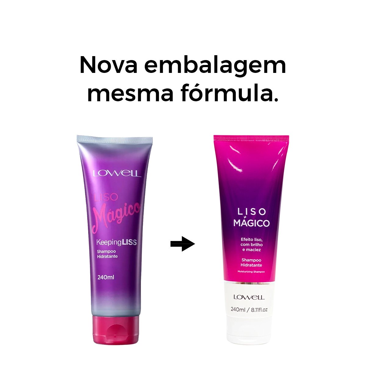 Lowell Liso Magico Keeping Liss Shampoo Condicionador Mascara e  Pour Toi Parfum Cabelo e Corpo (4 produtos) ÚNICO 2
