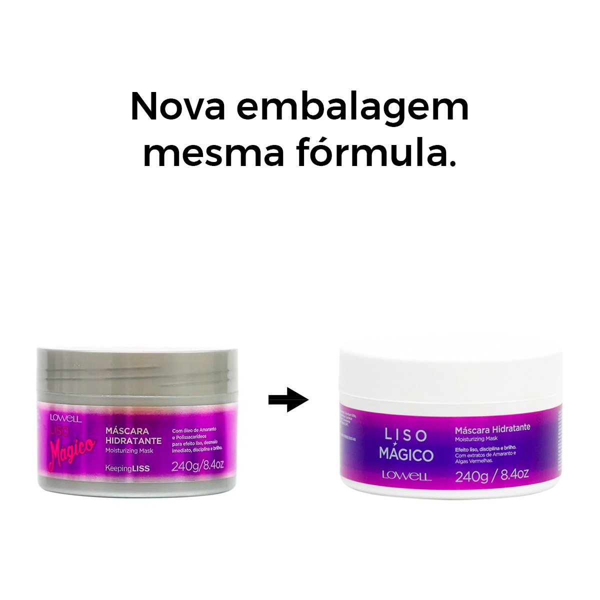 Lowell Liso Magico Keeping Liss Shampoo Condicionador Mascara e  Pour Toi Parfum Cabelo e Corpo (4 produtos) ÚNICO 4