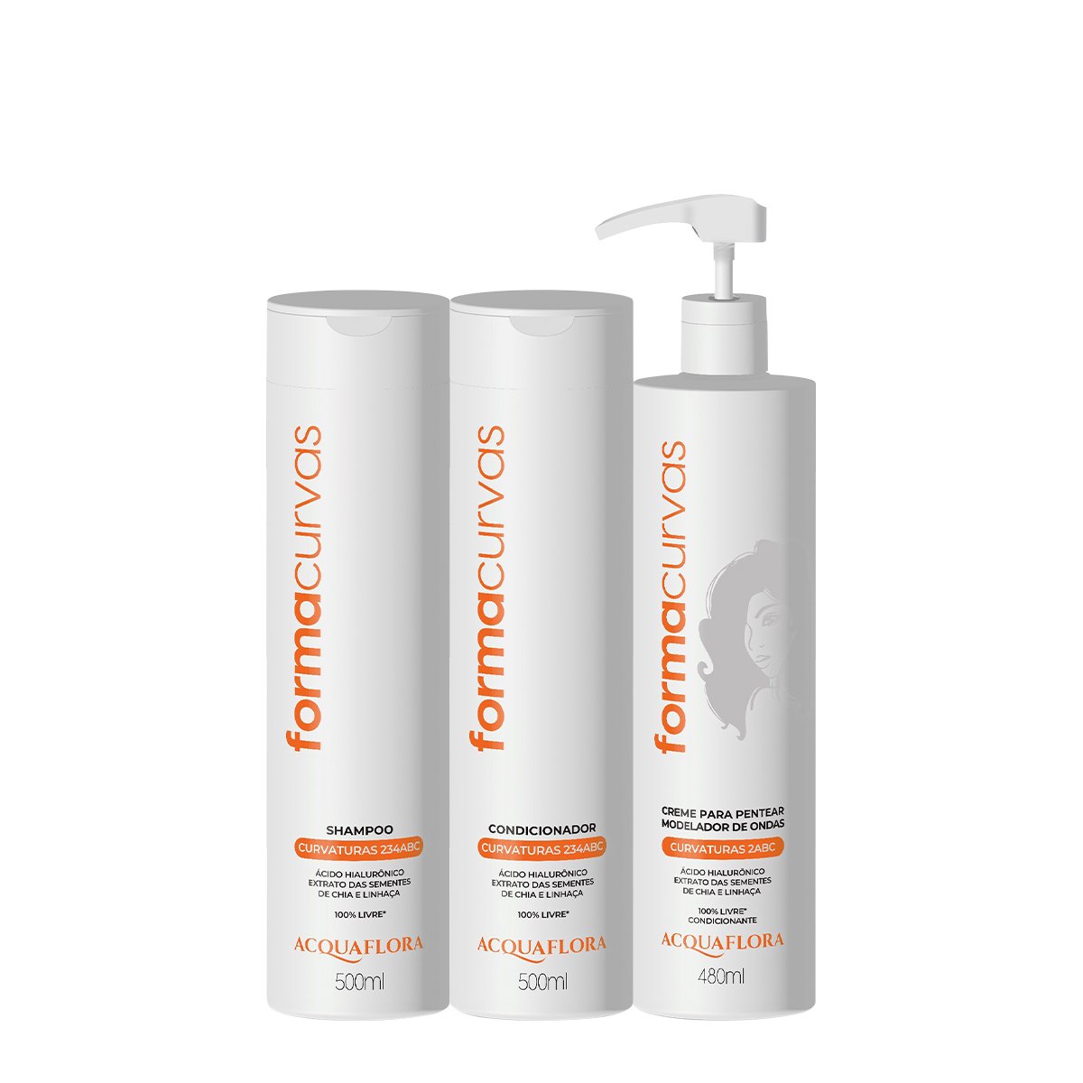 Kit Acquaflora Forma Curvas Duo e Creme de Pentear Ondas (3 produtos) ÚNICO 1