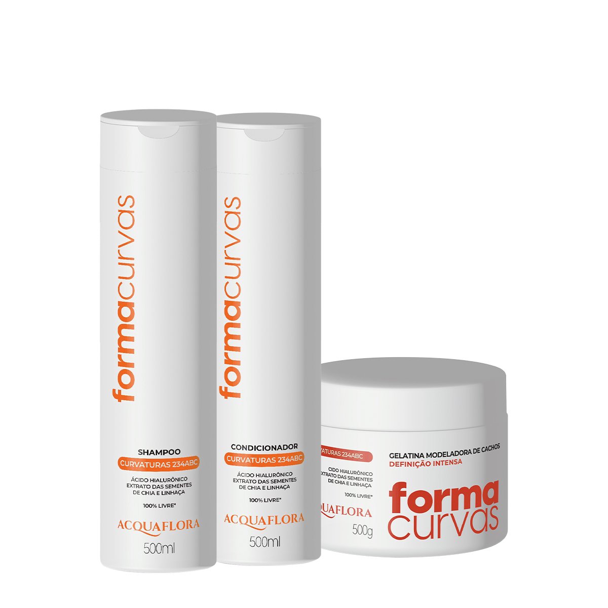 Kit Acquaflora Forma Curvas Shampoo Condicionador e Gelatina Intensa (3 produtos) ÚNICO 1