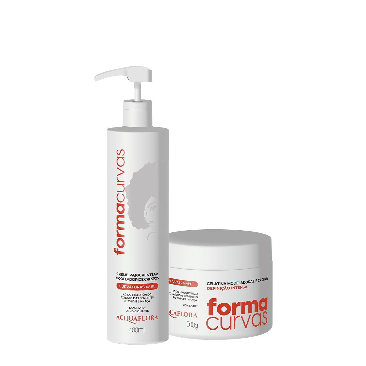 Kit Acquaflora Forma Curvas Creme de Pentear Crespos e Gelatina Intensa (2 produtos) ÚNICO 1