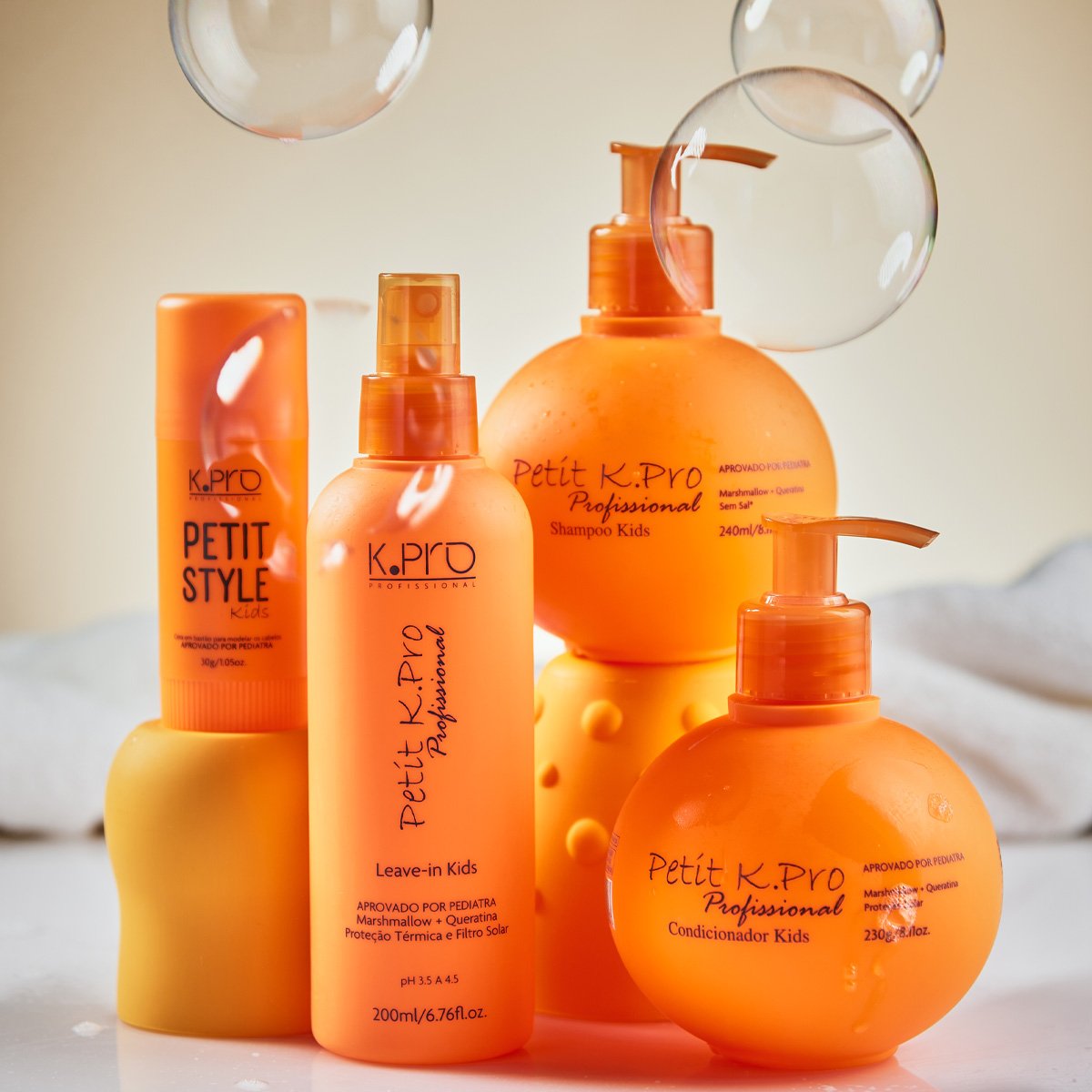 Kit K.Pro Profissional Petit Kids Shampoo Condicionador Leave-in Pomada Cera (5 produtos) ÚNICO 2
